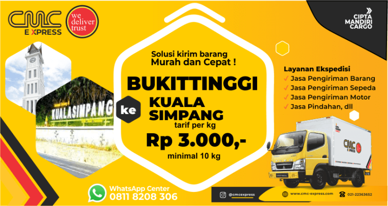 Ekspedisi Bukittinggi Ke Kuala Simpang Murah Tarif Per Kg Min