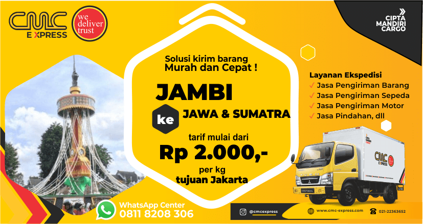 Ekspedisi Jambi ke Jakarta dan Sumatra via CMC Express